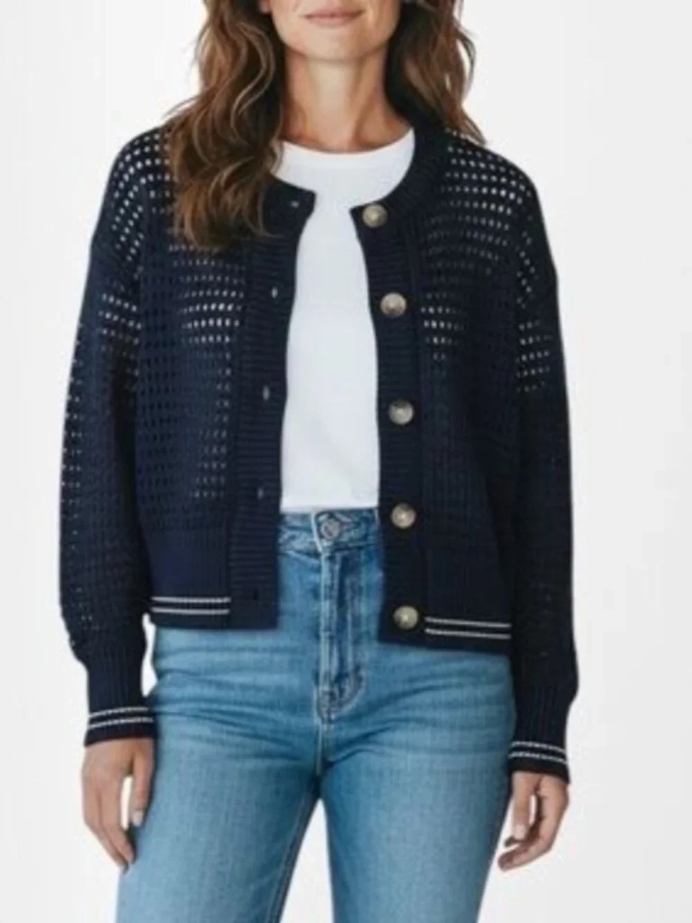 MAGASCHONI Cardigan With Varsity Tipping Size S